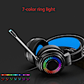 Pikkukuva 3 / 5: Kevyt Stereokuulokkeet Pelille, Led-Taustavalaistu Kuulokkeet, Kylmä Rgb Sateenkaari
