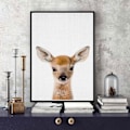 Miniatyrbillede 2 af 5: Wekity Hjortevægkunst Canvas Print Poster, Enkel Mode Fotografi Kunst Dekoration til Hjem Stue Soveværelse Kontor og Børneværelse (Sæt af 2 Uindrammet)