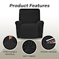 Miniatyrbild 4 av 4: All-inclusive elastisk recliner soffaöverdrag enfärgad polarfleece soffa kudde överdrag för alla årstider Recliner överdrag