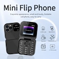 Miniatyrbillede 4 af 11: Mini Flip FM Radio Stemmehurtigvalg Vibration 2 SIM-kort Lille Skærm Foldbar (SORT)