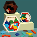 Pikkukuva 2 / 4: 3D Heksagoninen Puinen Palapeli Koulutuslelut Lapsille Esikoululaiset Tangram Lauta Aivot IQ Testipeli Montessori Lelut Lahjat