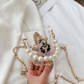 Miniatyrbillede 2 af 5: Transparent Ny Akryl Kvinders Tasker Perle Håndtasker Transparent Kosmetik Messenger Tasker Kæde Mønter Små Tasker