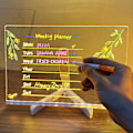 Miniatyrbilde 2 av 5: Lysende Akrylmarkør, Akryl Tørk Tavle med Stativ, LED Transparent Skrivebord Sticky Note Memo 7 Pens