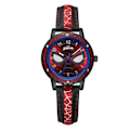 Pikkukuva 1 / 4: Hämähäkkimies lasten ja tyttöjen kello - Lasten kello - Sarjakuvakello - Syntymäpäivälahja Musta Avaruus Punainen Hihna Black Space Red Strap
