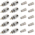 Miniatyrbillede 1 af 5: 10-pak PL259 loddeforbindelsesstik med reduktionsstykke til RG8, RG-213 koaksialkabel
