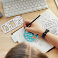 Miniatyrbillede 2 af 5: 4 stk. Multifunktionelle Geometriske Linealer Tegneværktøjer Plastik Lineal Sæt Matematik Måling Cirkel