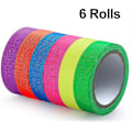 Miniatyrbillede 4 af 5: 6 Ruller Fluorescerende Klæbebånd, Lysende Neon Gaffer Tape, Selvklæbende UV Sortlys Reaktiv Spike Tape Gløder i Mørket