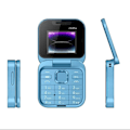 Miniatyrbild 1 av 7: Mini Flip FM-radio Röst snabbval Vibration 2 SIM-kort Liten skärm Vikbar (BLÅ)