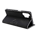 Miniatyrbillede 4 af 5: Etui til Samsung Galaxy A32 5g Cover Magnetisk Lukning Tegnebogs Flip Folio Stativ Vis Læder Cover Stødsikkert - Sort