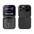Miniatyrbilde 1 av 11: Mini Flip FM-radio, stemmehurtigvalg, vibrasjon, 2 SIM-kort, liten skjerm, sammenleggbar (SVART)