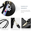 Miniatyrbillede 5 af 5: Dame Håndtasker Mode Top Håndtag Tasker Små Skuldertasker 3 Rum Håndtasker PU Læder Crossbody Tasker med Sødt Vedhæng