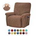 Miniatyrbild 1 av 4: All-inclusive elastisk recliner soffaöverdrag enfärgad polarfleece soffa kudde överdrag för alla årstider Recliner överdrag