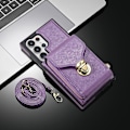 Miniatyrbilde 5 av 5: Veskeetui med glidelås for Samsung Galaxy S24 Ultra, kortholder i lær med skulderstropp for kvinner