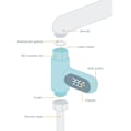Miniatyrbild 2 av 4: LED Digital Termometer Badrum Duschblandare 360 Grader Rotera Realtids Temperaturövervakning
