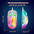 Miniatyrbild 4 av 5: Spelmus Trådbunden 12800DPI Programmerbar Mus, Ergonomisk Spelmus Transparent Skal Ergonomisk USB Optisk Mus Mus