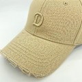 Miniatyrbillede 3 af 4: Kasket Kvinder Forår Sommer D Bogstav Broderi Rippet Retro Baseball Cap Mænd (Sort)
