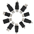 Miniatyrbild 3 av 5: 10 st OTG 5-stifts F/för M Mini Växlare Adapter Konverterare USB Han till Hona Mikro