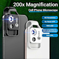 Miniatyrbilde 2 av 5: APEXEL 200X Mikroskoplinse med CPL Bevegelig LED-lys, Mini Lomme Makrolinse for iPhone