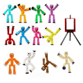 Miniatyrbillede 1 af 4: Stikbot Actionfigurer Legetøj i Tilfældige Farver Sjove Animationsdukker med G