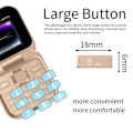 Miniatyrbild 8 av 11: Mini Flipptelefon FM-radio Röst snabbval Vibration 2 SIM-kort Liten skärm Vikbar (SVART)