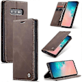 Miniatyrbillede 1 af 4: Samsung Galaxy S10e Etui med Magnetisk Læder Flip Foldbar Stativ Stødsikker CoffeeY