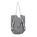 Miniatyrbillede 4 af 5: Stribet Canvas Tote Bag Genanvendelig Bomuldsstof Opbevaringsindkøbspose Kludpose (blå Hvid) (1 stk)