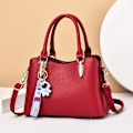 Miniatyrbillede 3 af 5: Dame Håndtasker Mode Top Håndtag Tasker Små Skuldertasker 3 Rum Håndtasker PU Læder Crossbody Tasker med Sødt Vedhæng