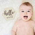 Miniatyrbillede 3 af 5: Træ Baby Månedlige Kort Foto Props Søde Spanske Dobbeltsidede Milestone Kort Til Dreng Eller Pige Nyfødt Fotografi Prop Dropship