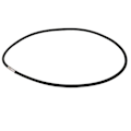 Miniatyrbillede 2 af 5: 3 stk. 3mm Sort Gummi Snøre Halskæde med Rustfrit Stål Lukning - 45 cm