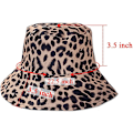 Miniatyrbillede 4 af 5: Reversibel Spandau Hat til Kvinder - Mode Leopard Fiskerhat Pakbar Blød Solhat