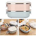 Miniatyrbillede 2 af 4: Bento Lunchboks med Rustfrit Stål, 2 Lag 1800ml Madbeholdere til Børn Voksne Studerende