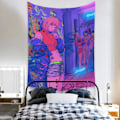 Miniatyrbillede 4 af 4: Wekity Anime Tapestry Æstetisk Kunst Hjem Baggrundstof Dekoration Gave Boho Tapestry til Stue Soveværelse Dekoration (614-15, 51 X 59 tommer)