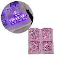 Pikkukuva 2 / 5: Taustavalaistu Keycap-hartsi Persoonallisuus Läpinäkyvä Hopeafolio OEM-profiili R4 Korkeus Vaaleanpunainen Keycap Pelikäyttöön