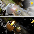 Miniatyrbild 2 av 4: 6 st Solar Värmeljus Utomhuslampor Blinkande IP65 Vattentäta Uppladdningsbara LED-lampor med Skymningssensor för Lykta Trädgård Camping