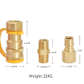 Miniatyrbillede 5 af 5: 2 stk. 3/8 tommer Naturgas Hurtigkobling Messing Propan Adapter Fitting til LP Gas Propan Slange Hurtig