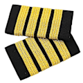 Miniatyrbilde 3 av 5: 1 Par Epauletter Tradisjonelle Profesjonelle Pilot Skjorte Uniform Epauletter med Gullstripe Skuldermerker DIY Håndverk Klær Dekor