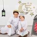 Pikkukuva 2 / 5: Ramadanin Koristeet 2024, 3D DIY Eid Mubarak Itsekiintopinnat Seinätarra Taidekoriste, Ramadan Kareem Kuu Tähti Akryyli Seinätarrat