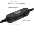 Pikkukuva 4 / 5: Universaali 120 cm USB-kaapeli 1,2 V:n, 1,5 V:n, 3 V:n, 6 V:n, 7,5 V:n ja 12 V:n C-paristojen korvikkeeksi radioille, LED-valoille, leluille ja taskulampuille