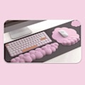 Miniatyrbild 3 av 4: Molnmusmatta Handledsstöd Söt Trötthetslindring Mjuk Förhindrar Deformation Minnesskum Handledsstöd Tangentbord Handledsstöd Rosa