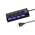 Miniatyrbild 5 av 5: USB-hub 7 portar, höghastighet 2.0, USB-multisplitter, skrivbords- och bärbar datoradapter