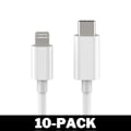 Pikkukuva 1 / 3: USB-C - Lightning -datakaapeli iPhone pikalaturi 2m valkoinen 10 kpl