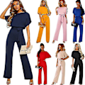 Miniatyrbillede 1 af 5: Dame Jumpsuit Casual Bred Ben Wide Legs Aftenfest Lang Playsuit