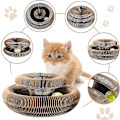 Miniatyrbild 3 av 4: Kattklösbräda med leksak - Interaktiv katt leksak, Katt Slipande Klösbräda, Vikbar