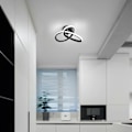 Miniatyrbillede 3 af 4: LED Loftlampe, Loftlampe 20W 2200LM, Sort LED Lampe til Stue, Soveværelse, Entré, Køkken 26cm, Dæmpbar 3000K / 4500K / 6500K