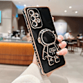 Miniatyrbilde 1 av 5: Plating Astronaut Stativ Etui For Samsung Galaxy S24 Ultra, Myk TPU Anti-fall Beskyttende Deksel Med 3D Astronaut Skjult Stativ