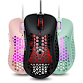 Miniatyrbilde 4 av 5: Chicken Hole In The Mouse Rosa Mikrobryter Bærbar E-sport Spill Multifarget Rgb Datatilbehør Hul Mus Grønn