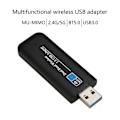 Miniatyrbilde 3 av 5: Trådløs 1200 Mbps USB WiFi-adapter MU-5300 Dobbeltbånd 2,4 GHz 5,8 GHz WiFi-antenne PC Mini-datamaskin Nettverkskortmottaker