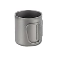 Miniatyrbillede 1 af 5: 450 ml Dobbeltvægget Titanium Vandkop Kaffe Te Kops til Hjem Udendørs Camping Vandreture Rygsækrejser