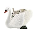Miniatyrbillede 1 af 5: Bondegårdsdyr Figur Sort/Hvid Svane Solid Model Ornament Fjerkræ Statue Model Undervisningsprops Læringslegetøj