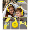 Miniatyrbillede 4 af 5: Børneheadset spilheadset med mikrofon, LED-lys, foldbar stereo $ Børneheadset Bluetooth stereo headset - Pikachu Gul